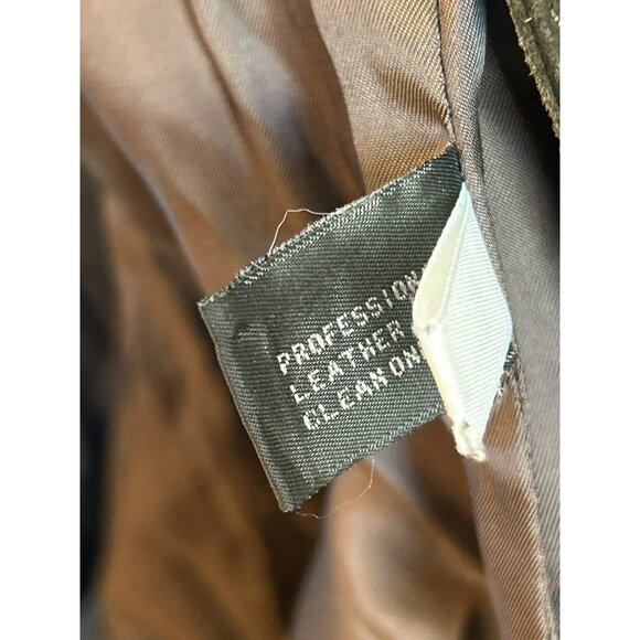 Vintage Express Brown Leather Double Breasted Jacket Medium Y2K 1990s - Picture 6 of 6